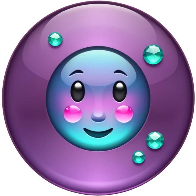 round play button made of alexandrite gemstone, shimmering color-shifting effect, clean emoji style emoji