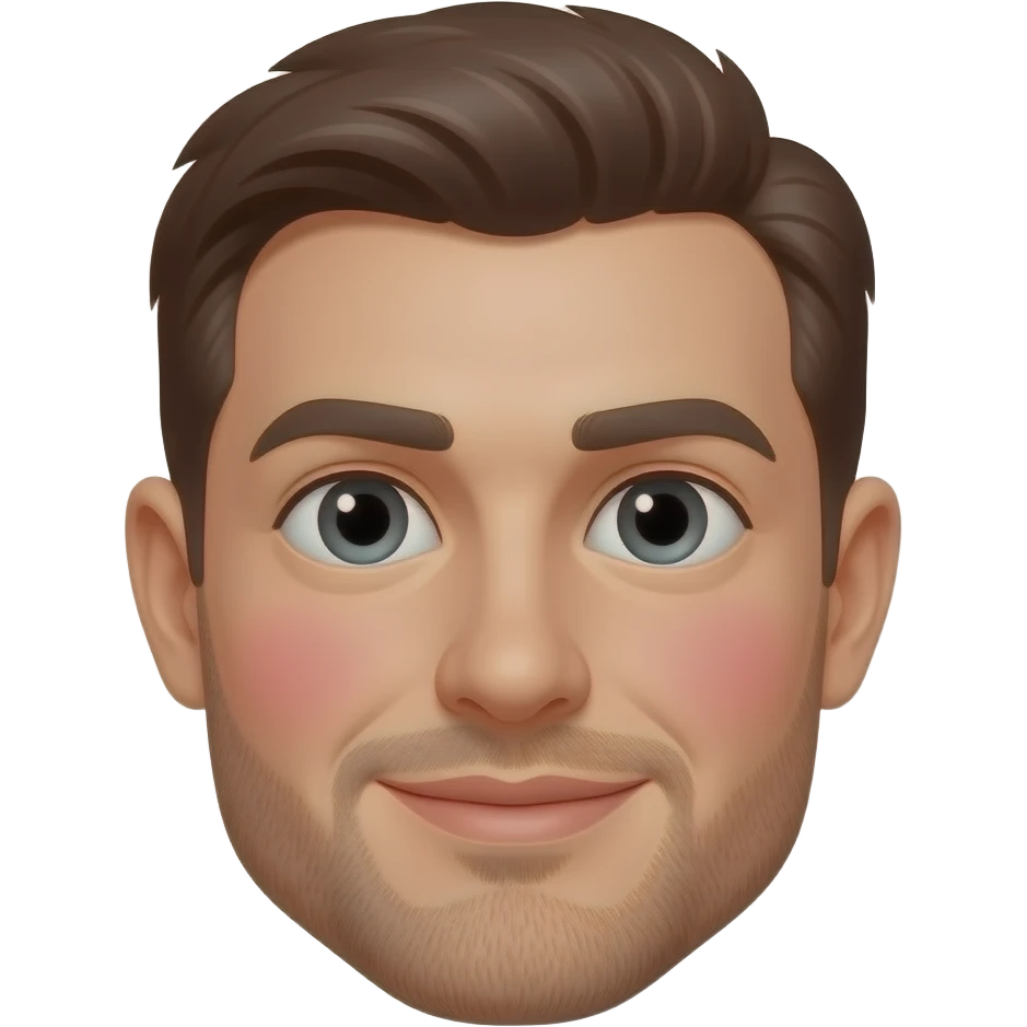 man's face with big red blushing cheeks emoji