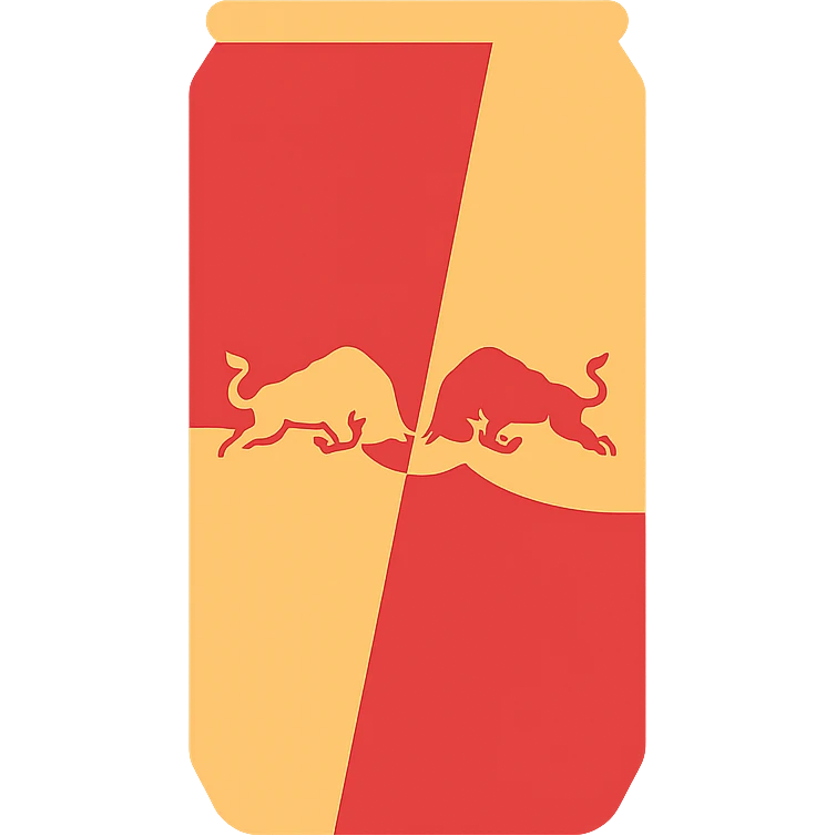 Flat icon Red Bull yellow emoji