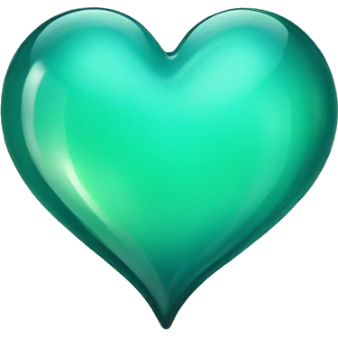 Teal and green glass heart  emoji