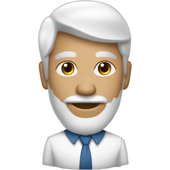 Лысый мужчина с бородой темного цвета и ухмылка на лице.  emoji