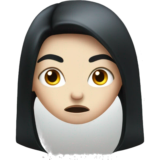 Angry pale girl with very long black hair  emoji
