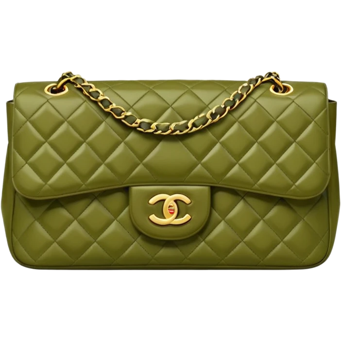 chanel olive color bag emoji