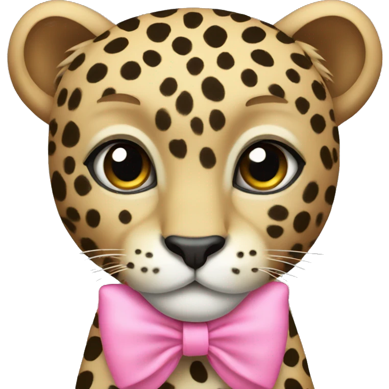 leopard with pink bow  emoji