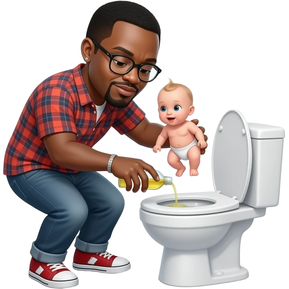 Diddy pooping baby oil on the toilet adult emoji