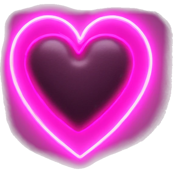 Pink Neon heart sign that says love in the middle  emoji