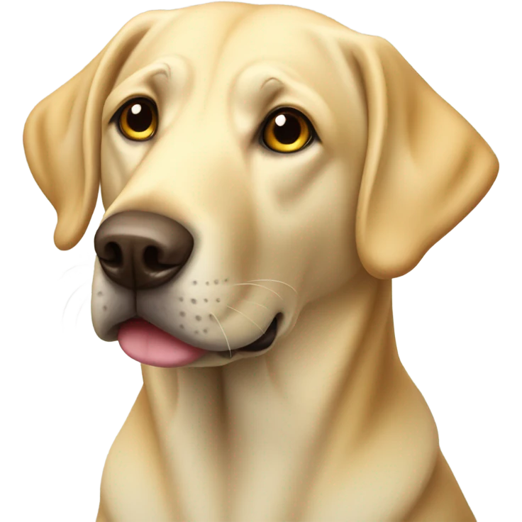 yellow lab dog with a long neck emoji