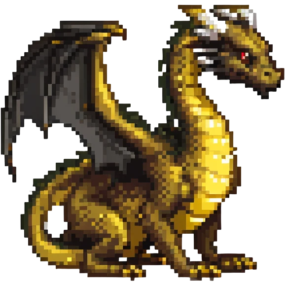 Dragon with gold and black color scheme emoji
