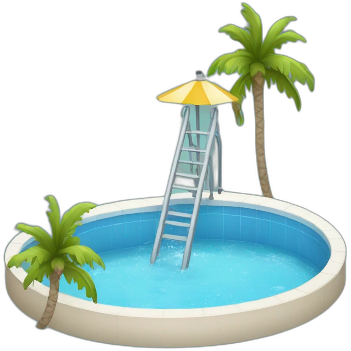 Piscine avec toboggan  emoji