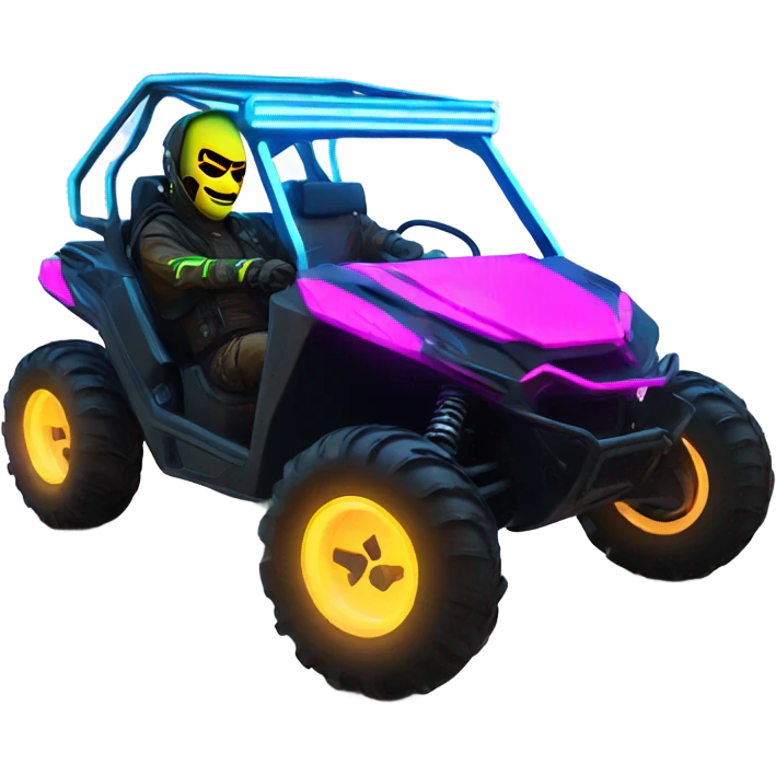 cyber punk UTV neon with driver emoji