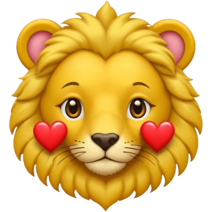 León con corazones en el ojo emoji