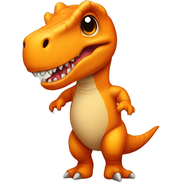 Orange little t-Rex emoji
