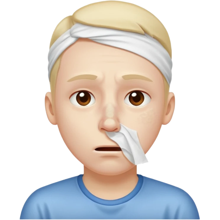 sick person with tissue on nose, fever and is shaking. emoji