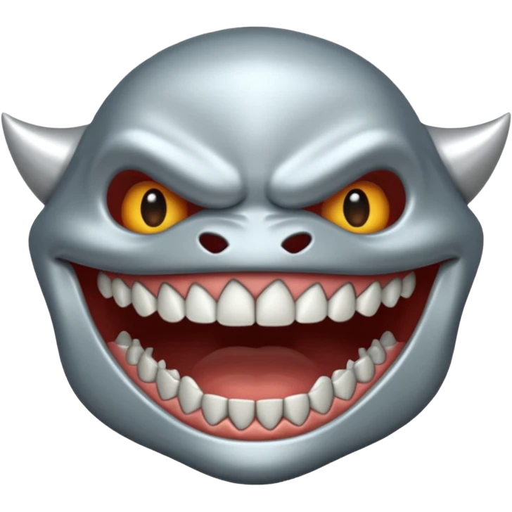metallic jaw with teeth, nothing more emoji