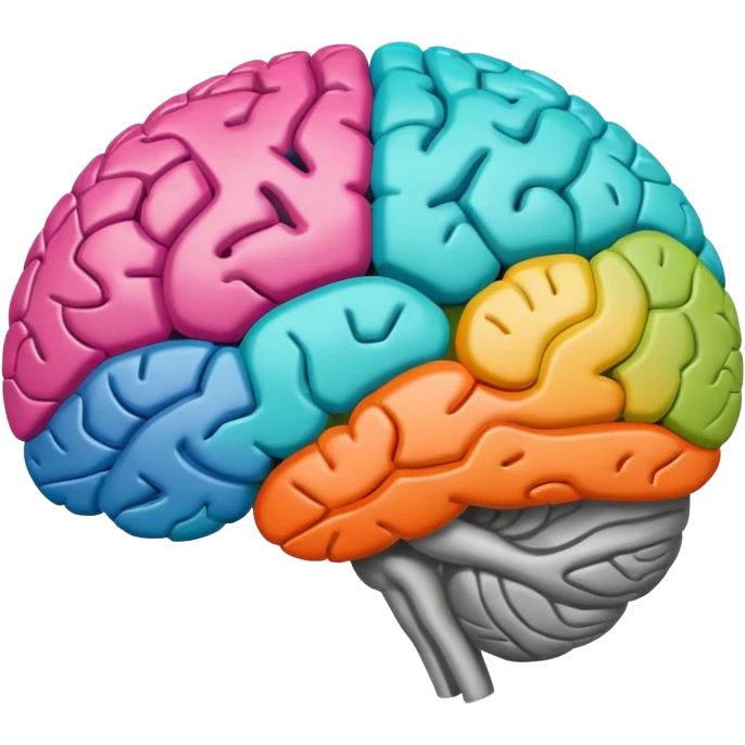 Cérebro colorido emoji