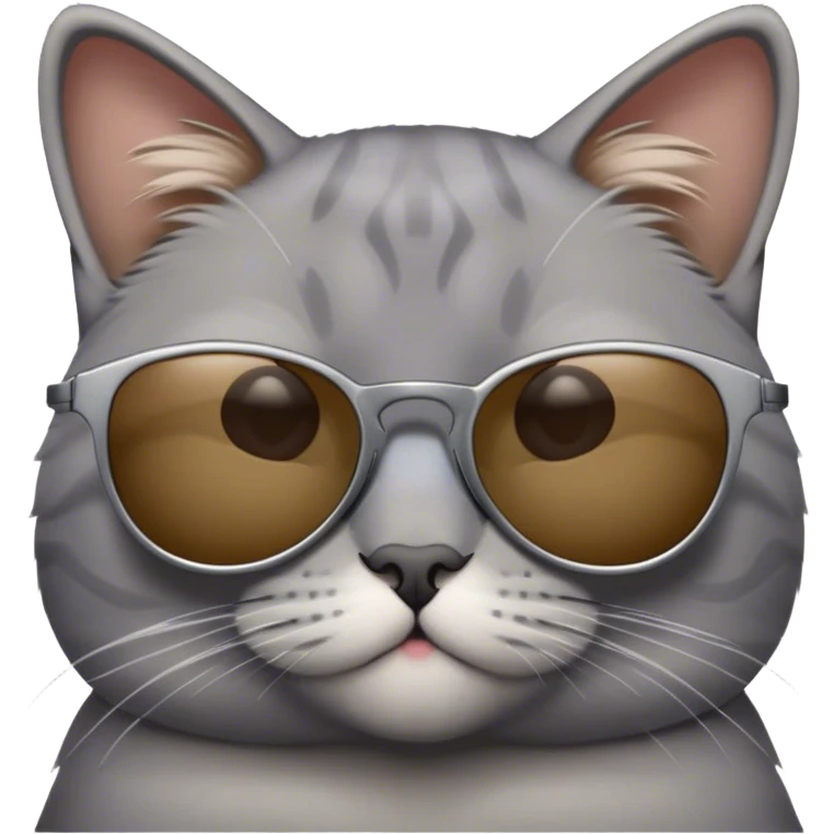 Grey cat with sunglasses  emoji