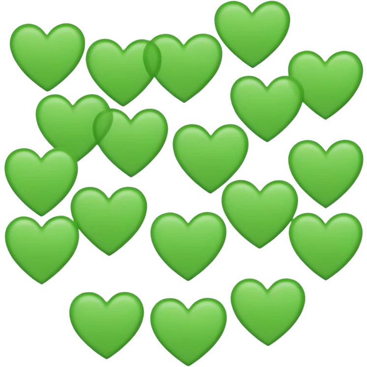 hopoee and green hearts background emoji