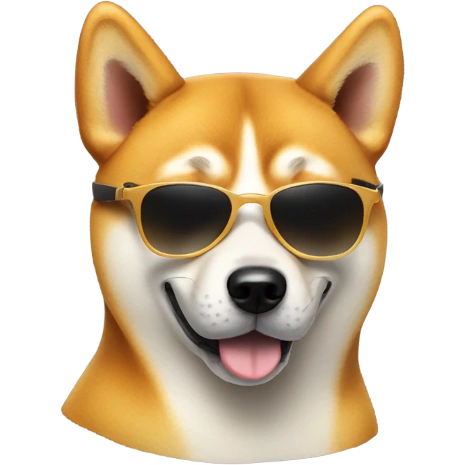 shiba inu wearing sunglasses emoji