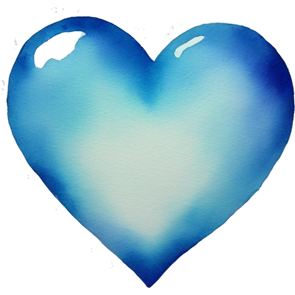 blue heart watercolor  emoji