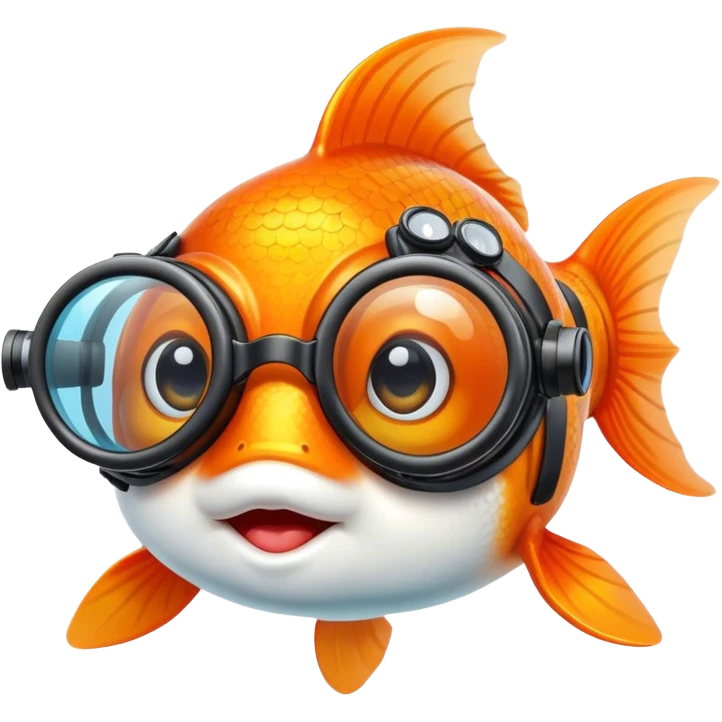 Goldfish wearing goggles emoji