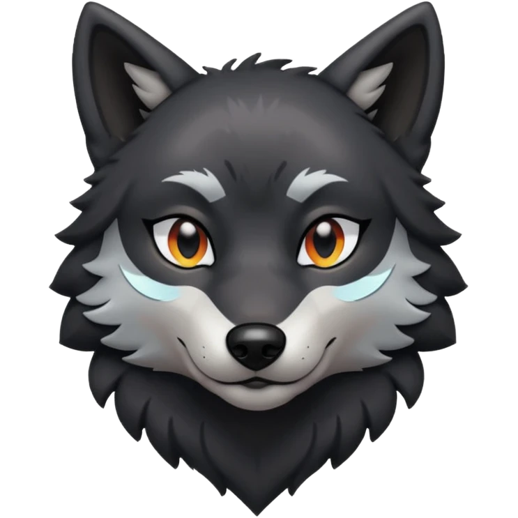 Cool black silver wolf dog Pokémon emoji