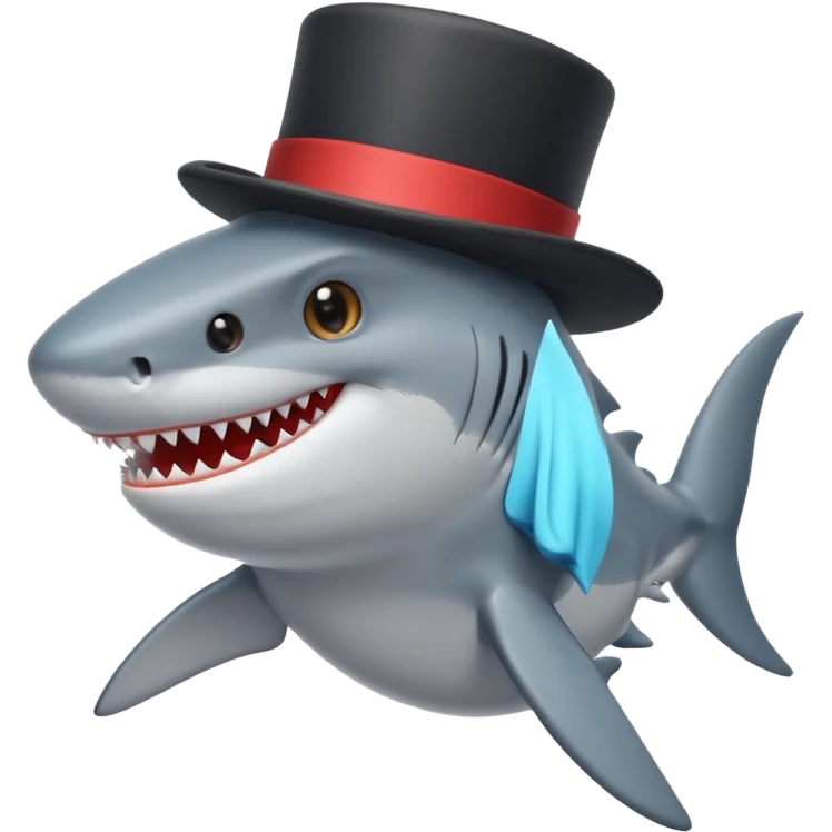 Shark with a top hat emoji