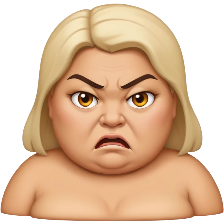 angry fat lady facing left emoji