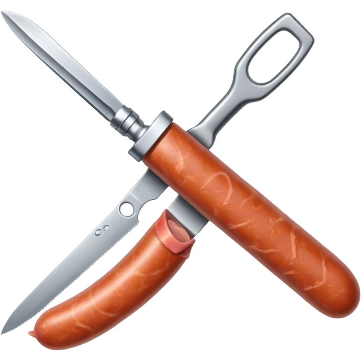 sausage with a razor blade inside emoji