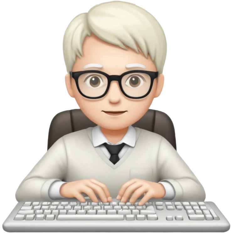 software developing with white skin emoji