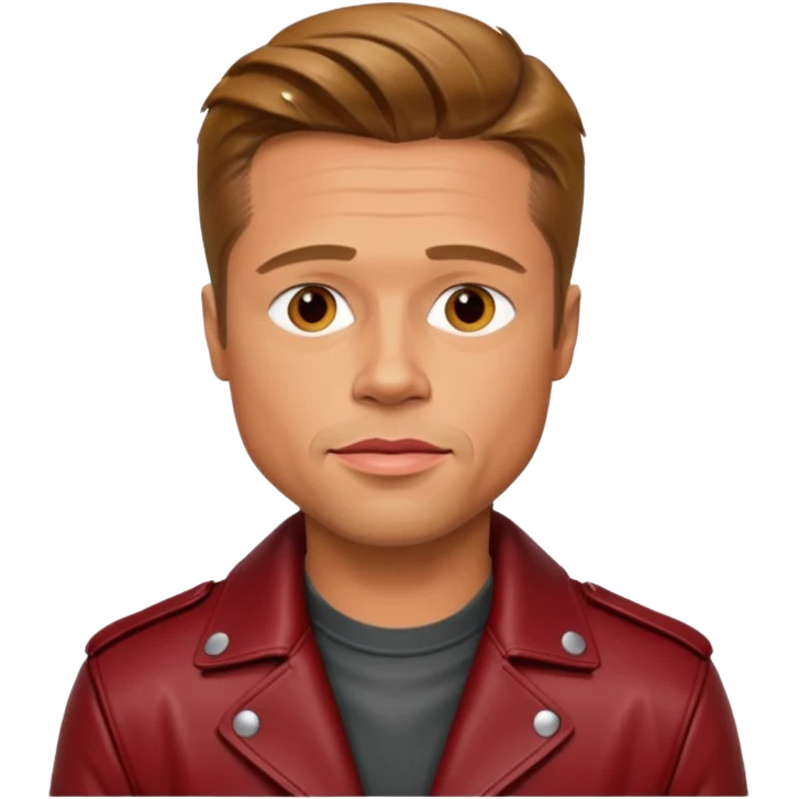 Brad Pitt, wearing dark red leather jacket emoji