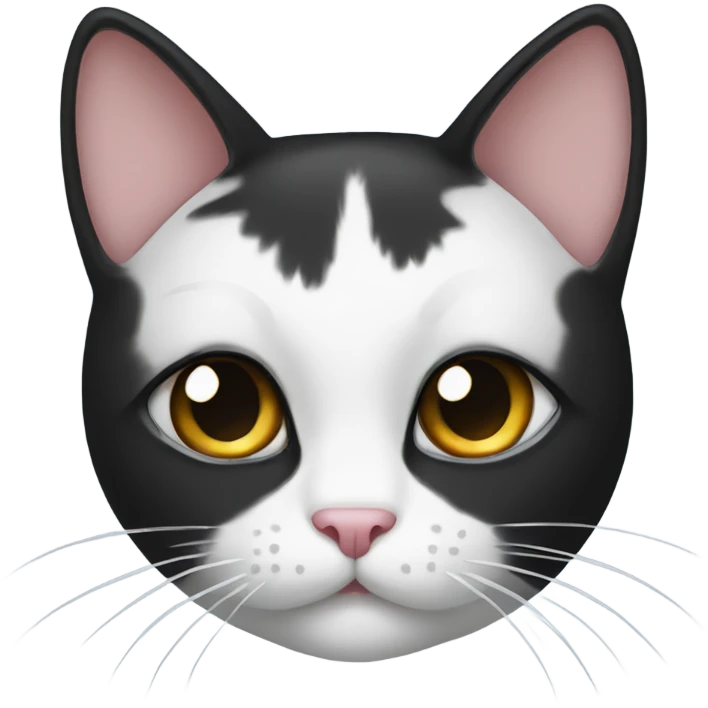 Black and white cat with bow emoji