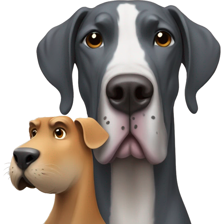 Great Dane with capybara  emoji