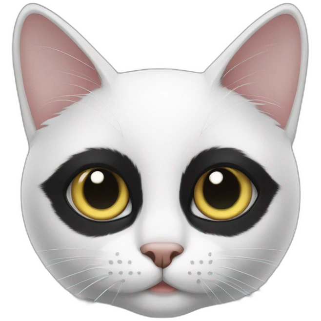 one-eyed black and white cat emoji