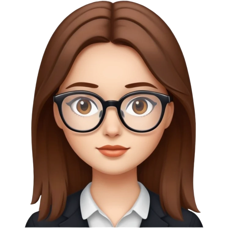Beautiful girls with brown hair and glasses  emoji