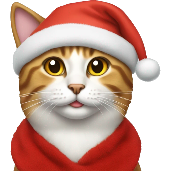 cat with a christmas hat emoji