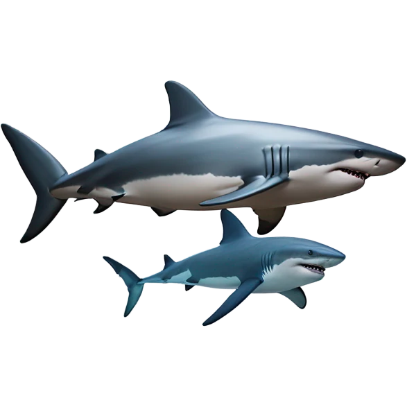 Shark on dolphin back  emoji