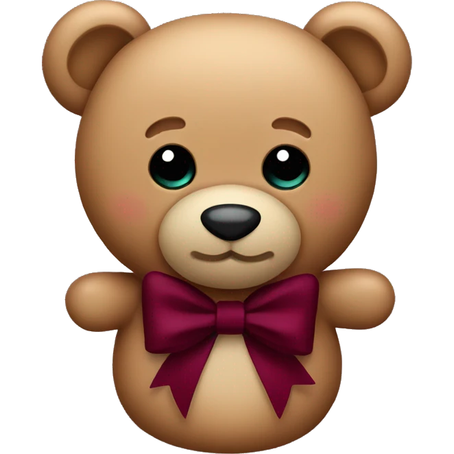 Teddy bear with burgundy bow emoji