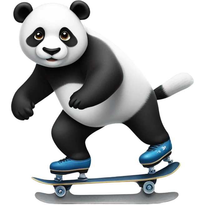 Panda skating emoji