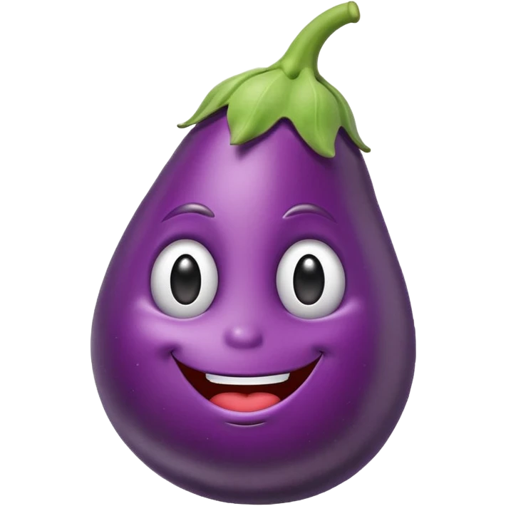 Goofy eggplant with a face emoji