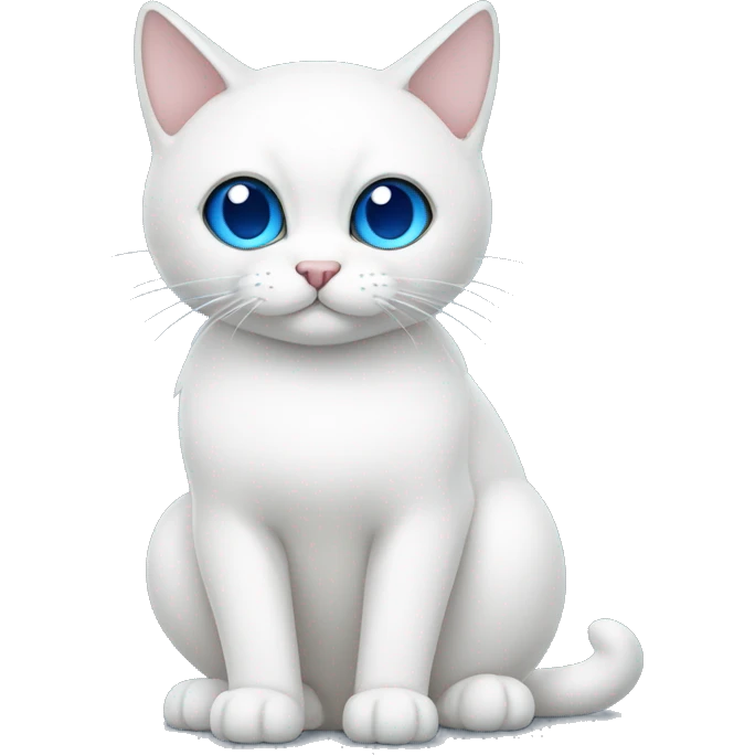Gato blanco con ojos azules emoji