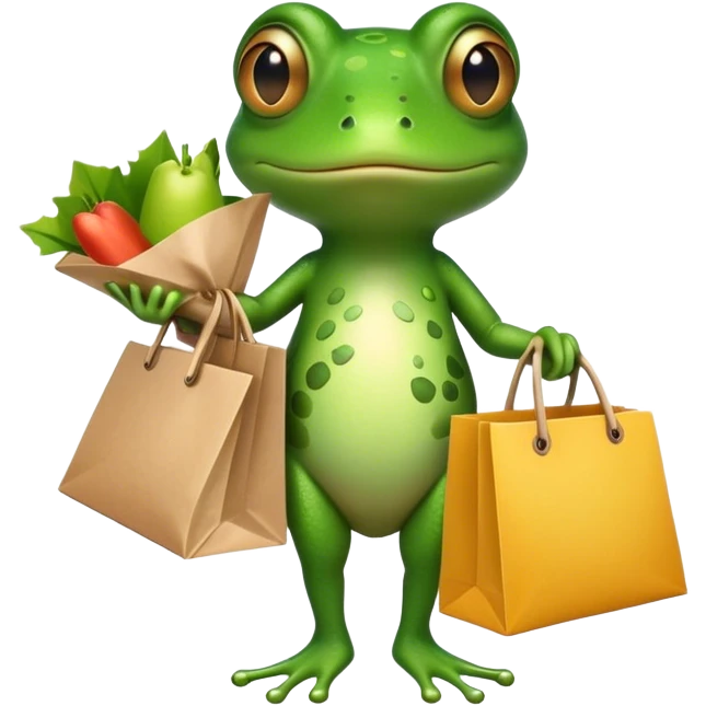 Shopping frog  emoji