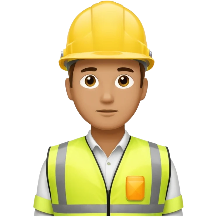 Guy with yellow reflective vest and white protection helmet emoji