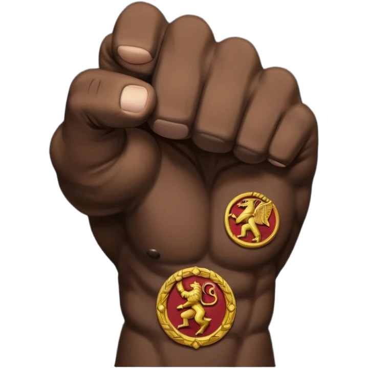 A black fist logo based on rebellion against rome emoji