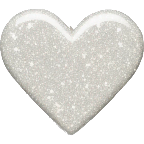 White glitter heart on black bow emoji