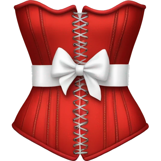 Bright red corset with white bow  emoji