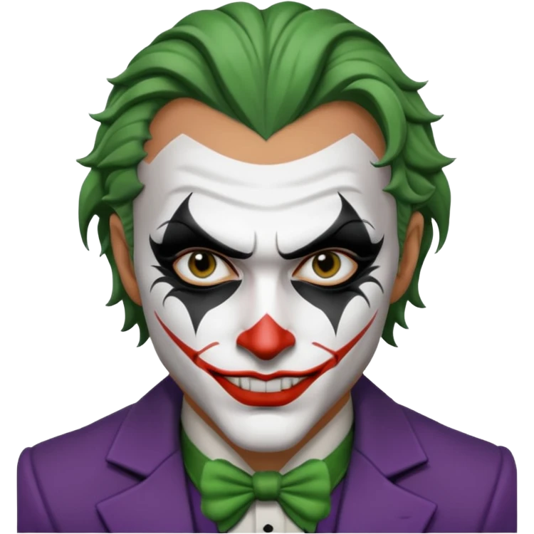 man with plack and white joker makeup emoji