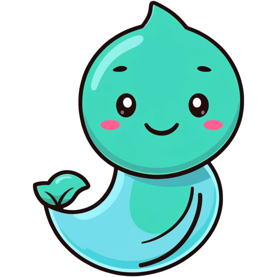 cute water character with smiling face emoji