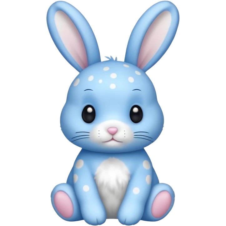 A blue bunnny with polka dots emoji