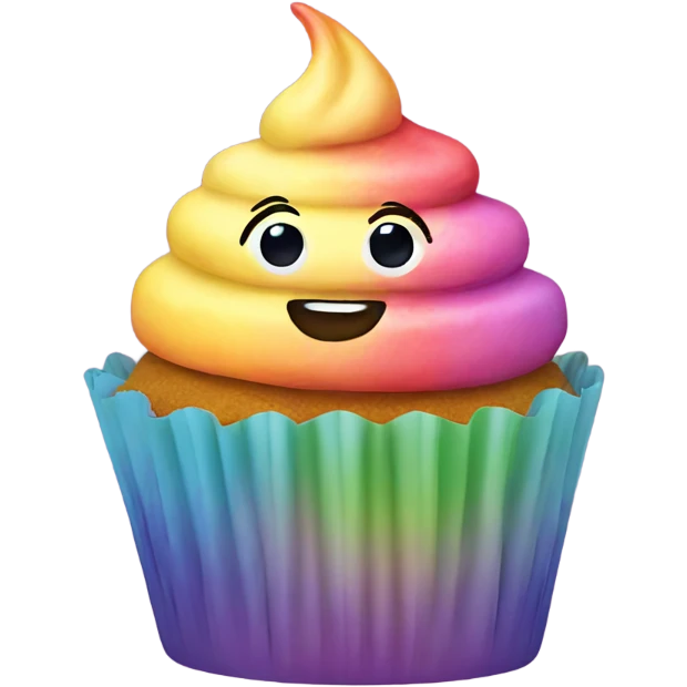 Rainbow cup cake emoji