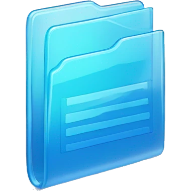 3d glass icon folder with documents in blue color, with ARCHV on the front emoji